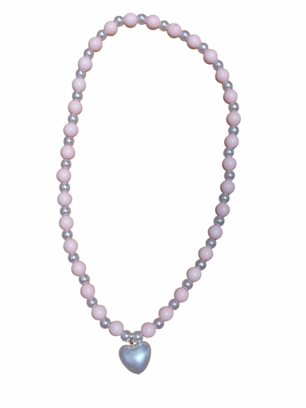 🛍️3/$20🛍️ Pink and Pearl Beaded Heart Pendant Necklace - Women Jewelry